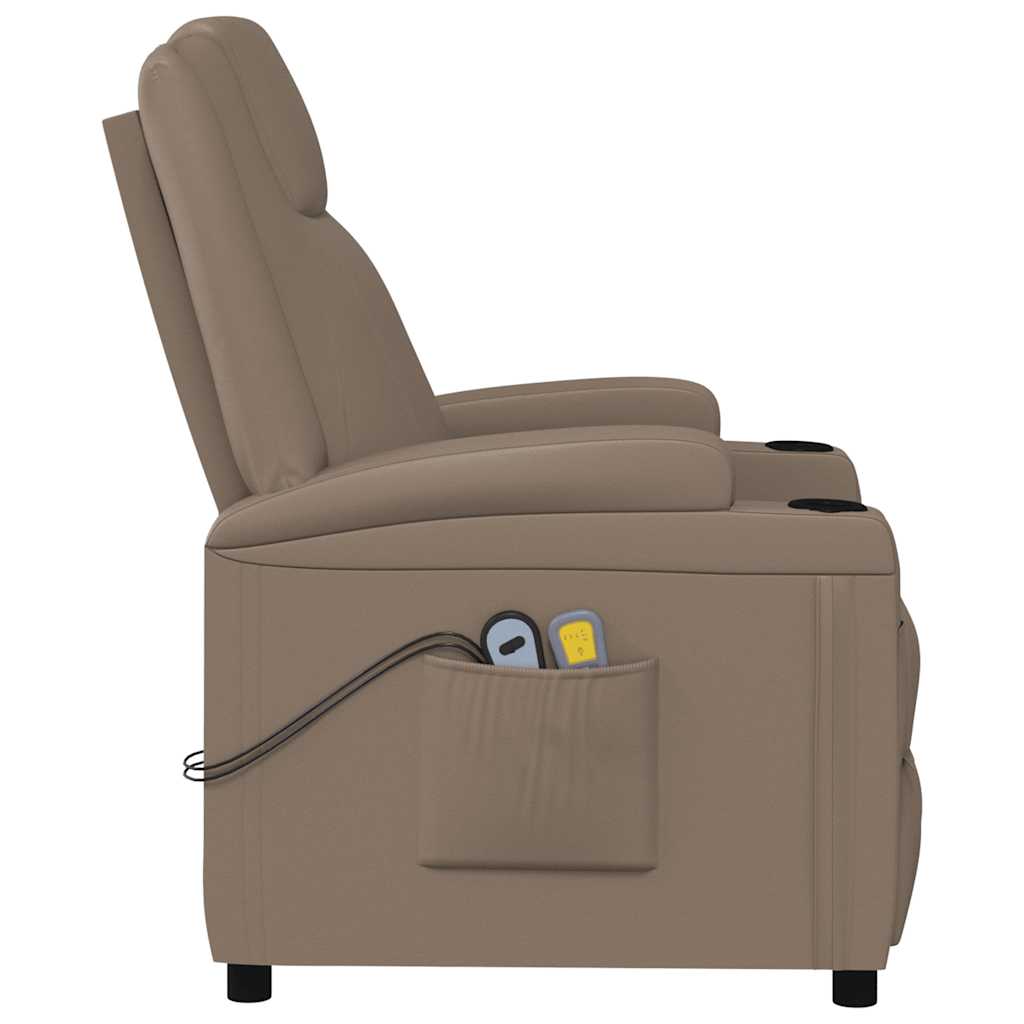 Massagesessel Elektrisch Cappuccino-Braun Kunstleder
