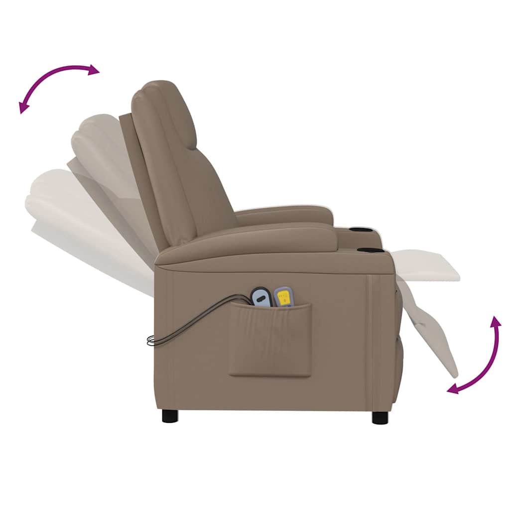 Massagesessel Elektrisch Cappuccino-Braun Kunstleder