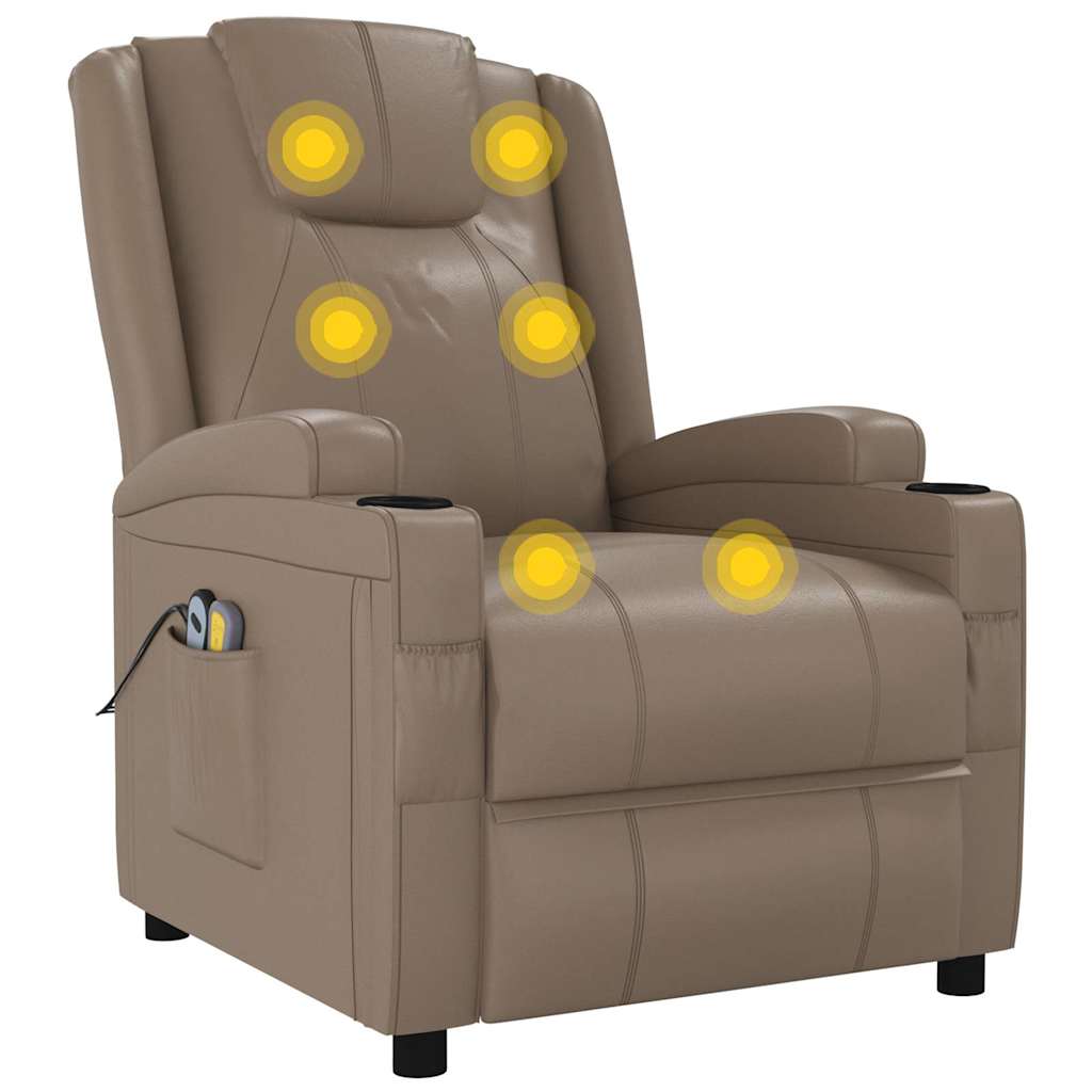 Massagesessel Elektrisch Cappuccino-Braun Kunstleder