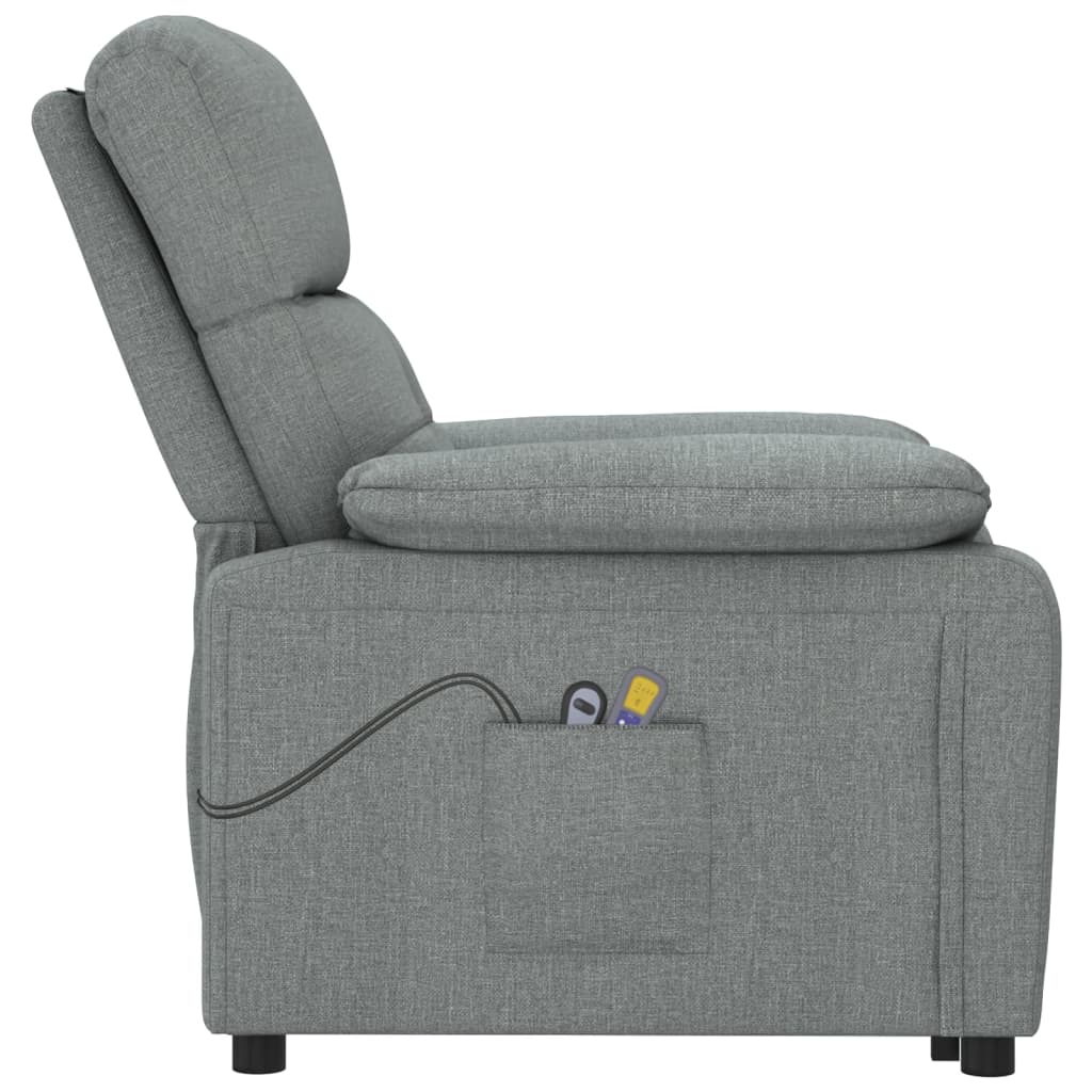 Massagesessel Elektrisch Dunkelgrau Stoff