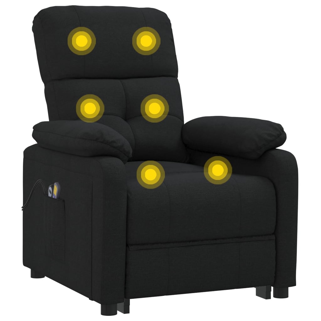 Massagesessel Elektrisch Schwarz Stoff