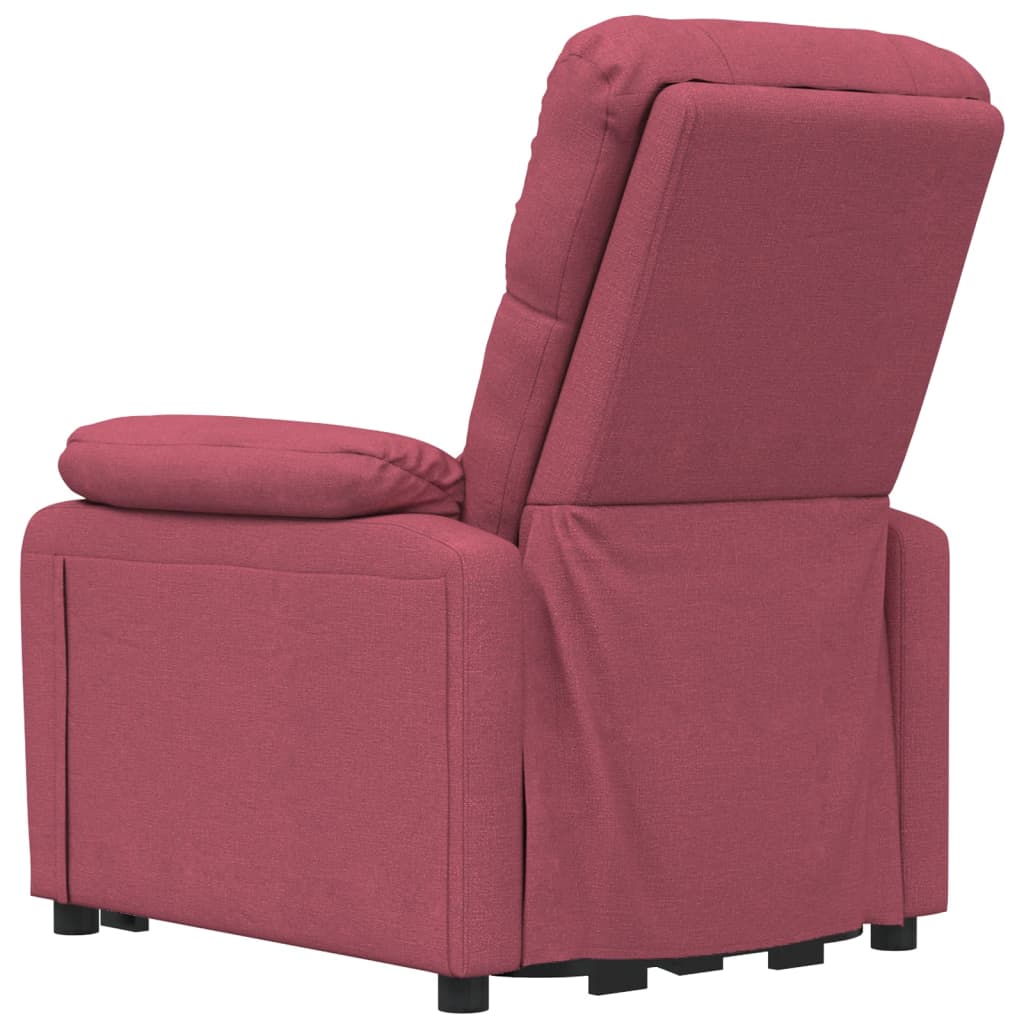 Massagesessel Elektrisch Weinrot Stoff