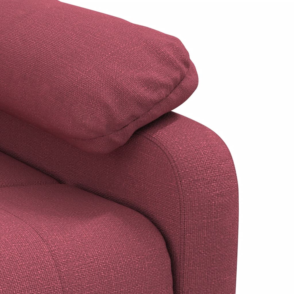 Massagesessel Elektrisch Weinrot Stoff