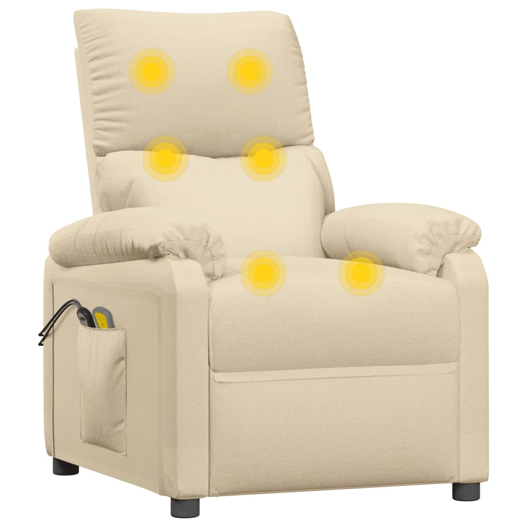Massagesessel Elektrisch Creme Stoff