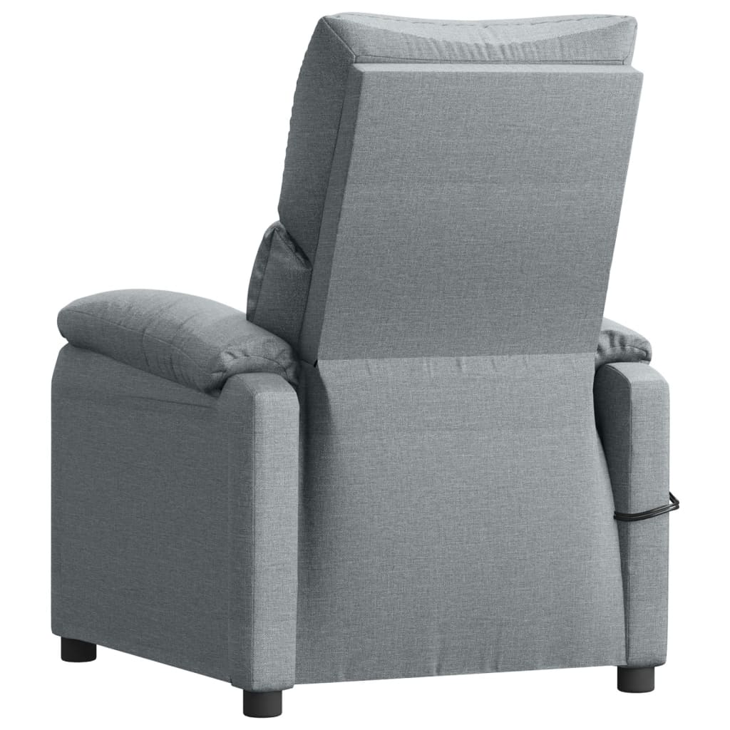 Massagesessel Elektrisch Hellgrau Stoff