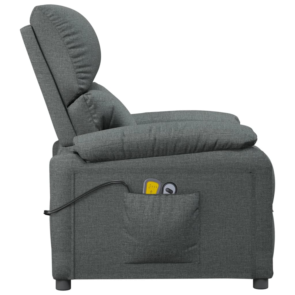 Massagesessel Elektrisch Dunkelgrau Stoff