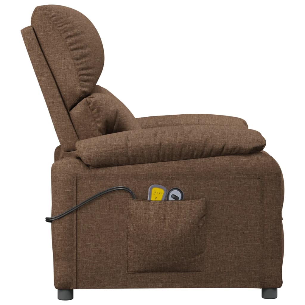 Massagesessel Elektrisch Braun Stoff
