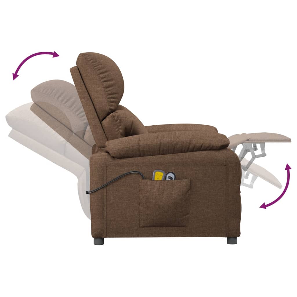 Massagesessel Elektrisch Braun Stoff