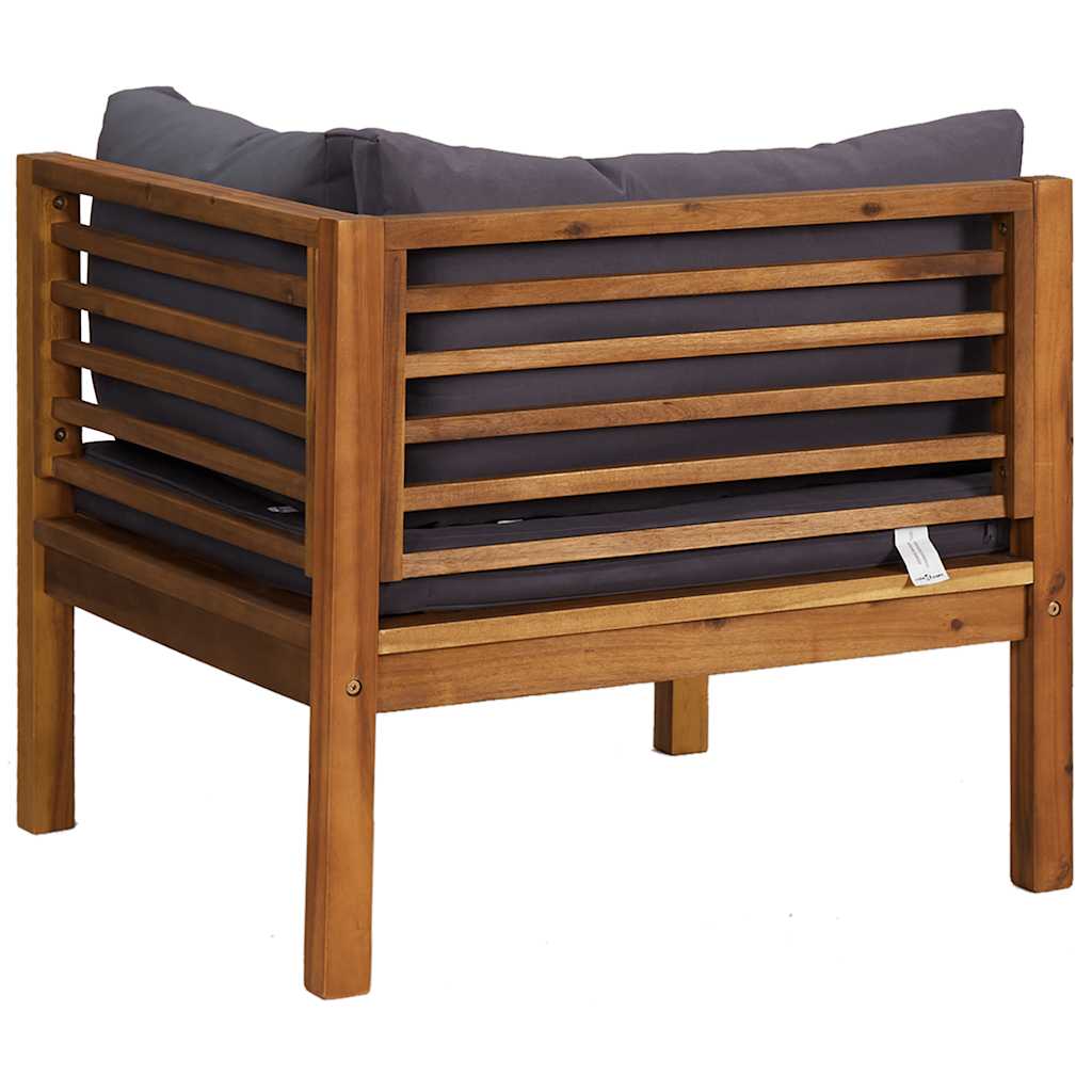 Modulares Ecksofa mit Dunkelgrauen Kissen Massivholz Akazie
