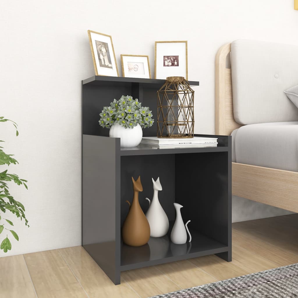 Nachttisch Grau 40x35x60 cm Holzwerkstoff
