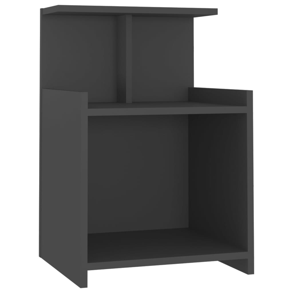 Nachttische 2 Stk. Grau 40x35x60 cm Holzwerkstoff