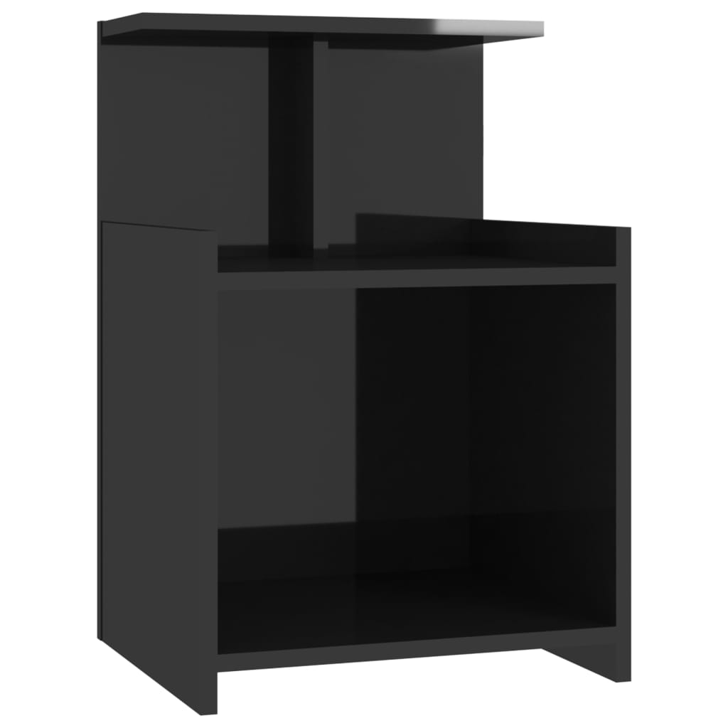 Nachttisch Hochglanz-Schwarz 40x35x60 cm Holzwerkstoff