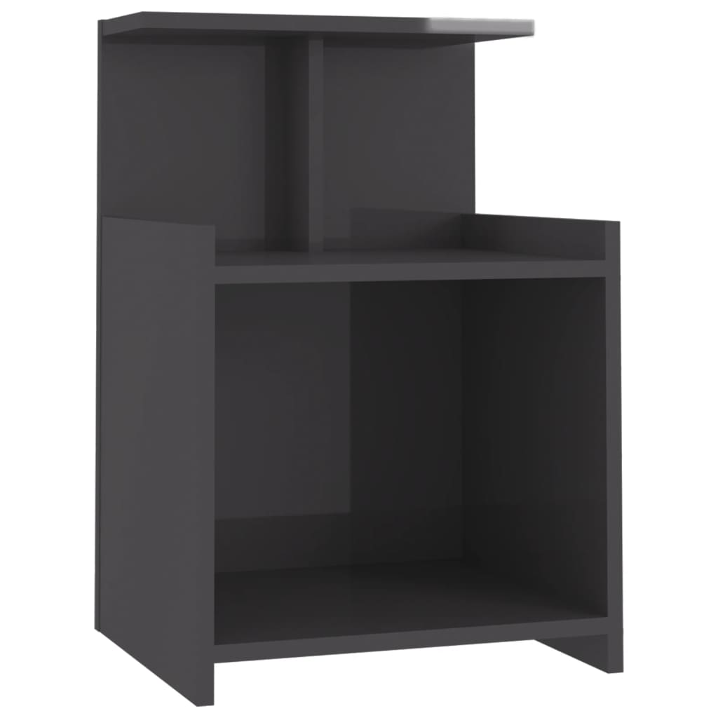 Nachttische 2 Stk. Hochglanz-Grau 40x35x60 cm Holzwerkstoff