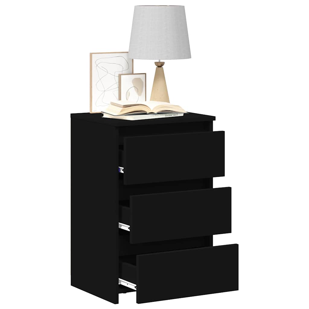 Nachttische 2 Stk. Schwarz 40x35x62,5 cm Holzwerkstoff