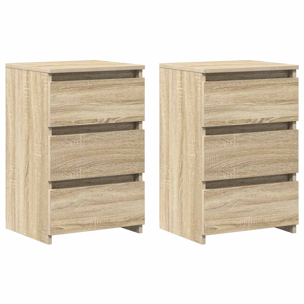 Nachttische 2 Stk. Sonoma-Eiche 40x35x62,5 cm Holzwerkstoff