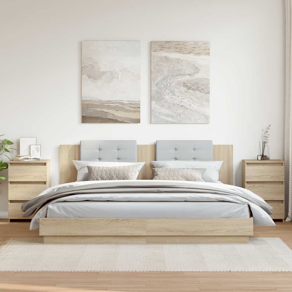 Nachttische 2 Stk. Sonoma-Eiche 40x35x62,5 cm Holzwerkstoff