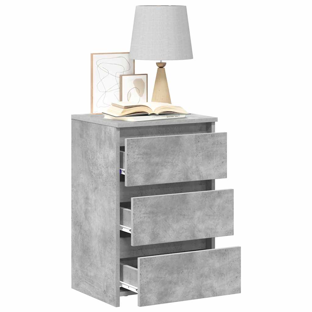 Nachttische 2 Stk. Betongrau 40x35x62,5 cm Holzwerkstoff