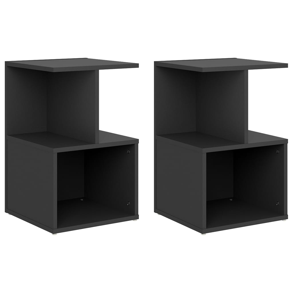 Nachttische 2 Stk. Grau 35x35x55 cm Holzwerkstoff