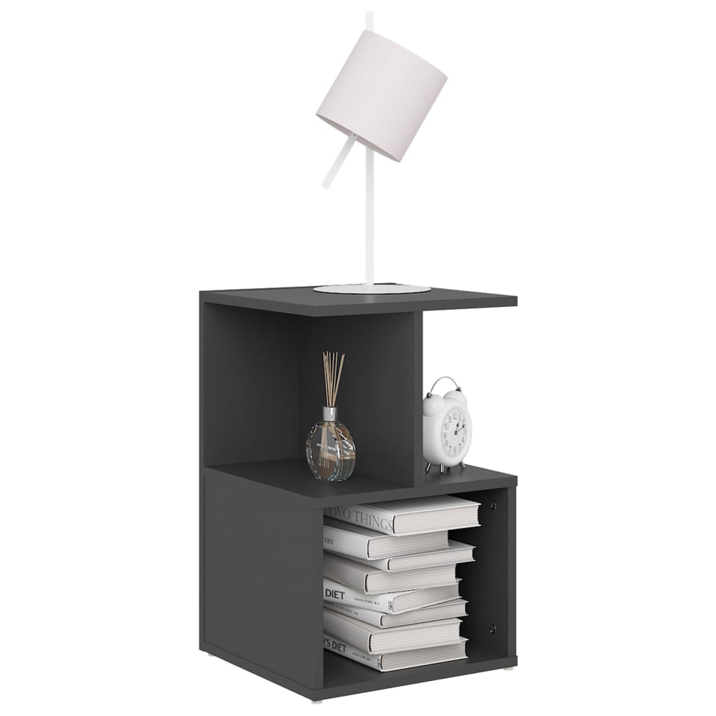 Nachttische 2 Stk. Grau 35x35x55 cm Holzwerkstoff