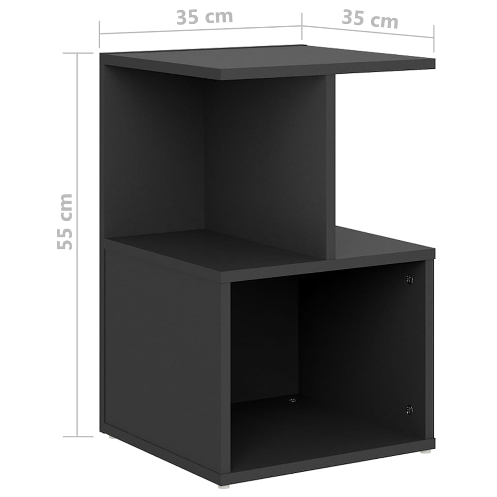 Nachttische 2 Stk. Grau 35x35x55 cm Holzwerkstoff