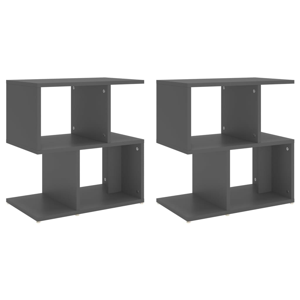 Nachttische 2 Stk. Grau 50x30x51,5 cm Holzwerkstoff