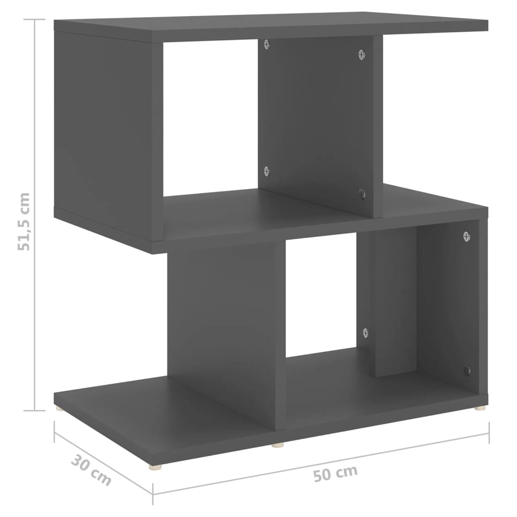 Nachttische 2 Stk. Grau 50x30x51,5 cm Holzwerkstoff