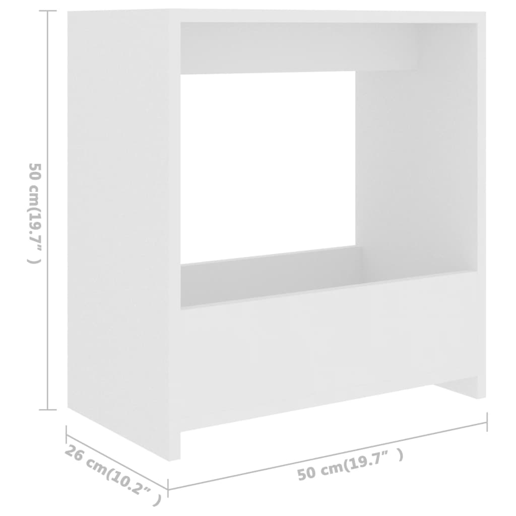 Beistelltisch Weiß 50x26x50 cm Holzwerkstoff