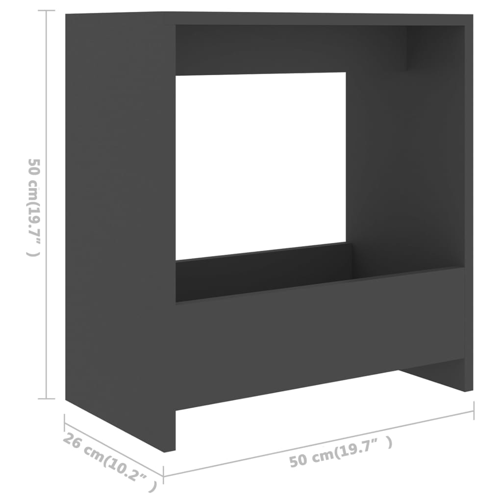 Beistelltisch Grau 50x26x50 cm Holzwerkstoff