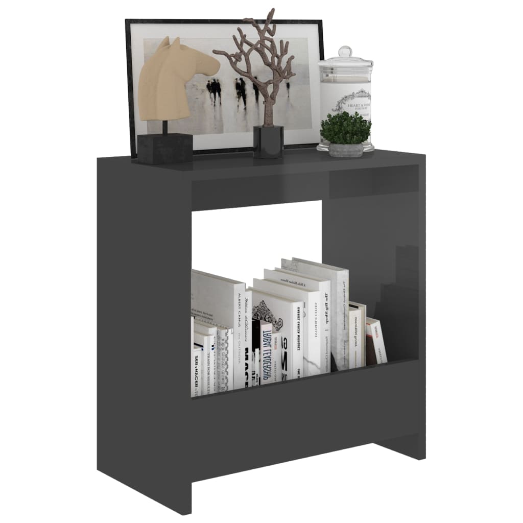 Beistelltisch Hochglanz-Grau 50x26x50 cm Holzwerkstoff