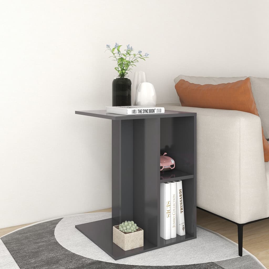 Beistelltisch Grau 60x40x45 cm Holzwerkstoff