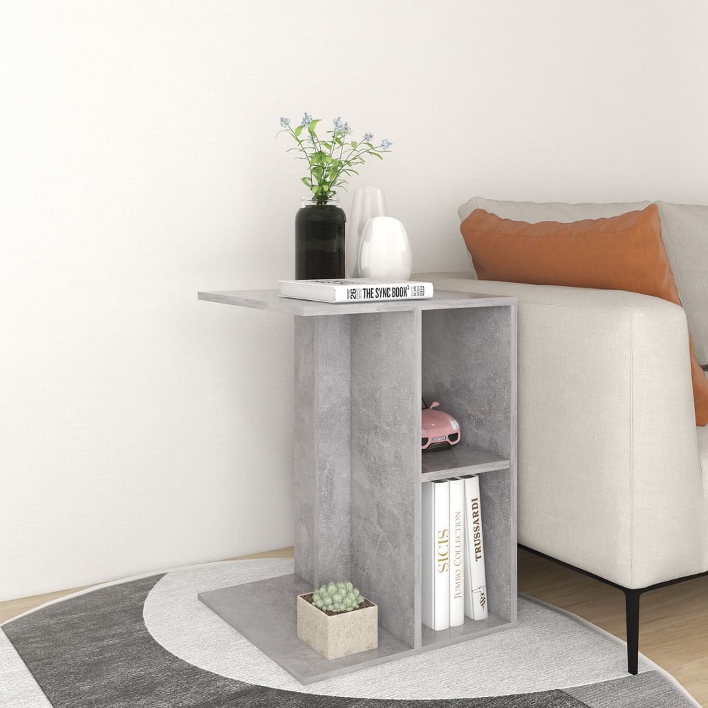 Beistelltisch Betongrau 60x40x45 cm Holzwerkstoff