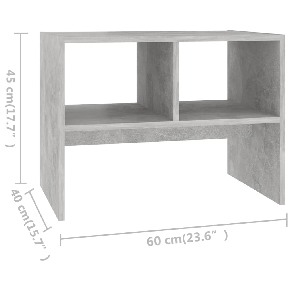 Beistelltisch Betongrau 60x40x45 cm Holzwerkstoff