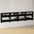 Wand-Schuhschränke 4 Stk. Schwarz 60x18x60 cm Holzwerkstoff