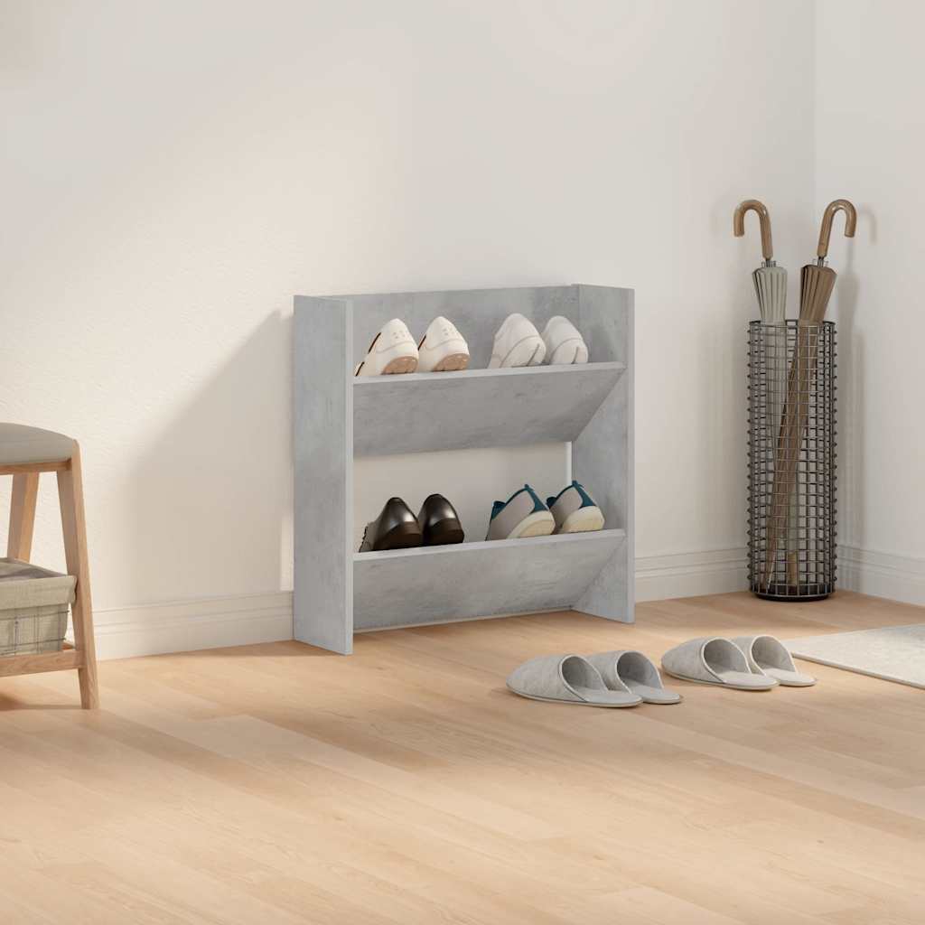 Wand-Schuhschrank Betongrau 60x18x60 cm Holzwerkstoff