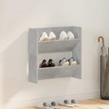 Wand-Schuhschrank Betongrau 60x18x60 cm Holzwerkstoff
