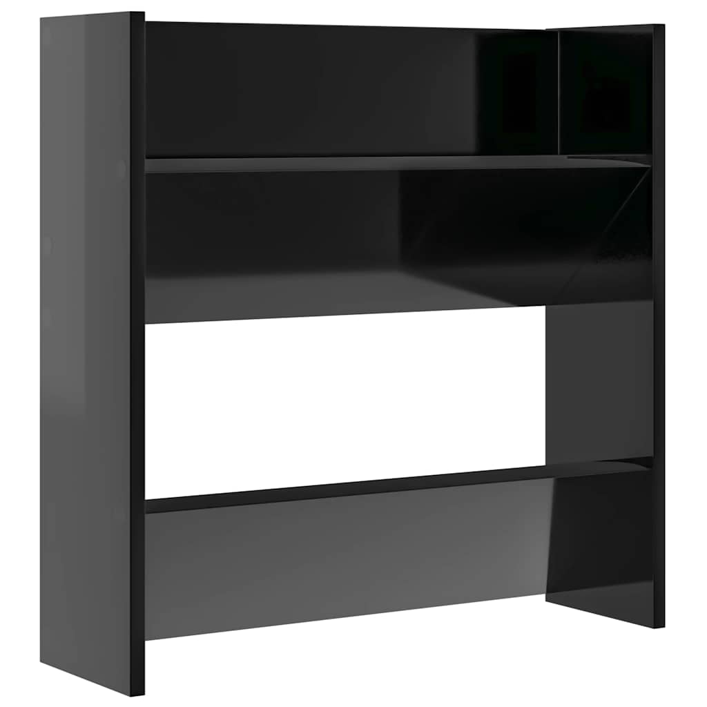 Wand-Schuhschränke 2 Stk. Hochglanz-Schwarz 60x18x60 cm
