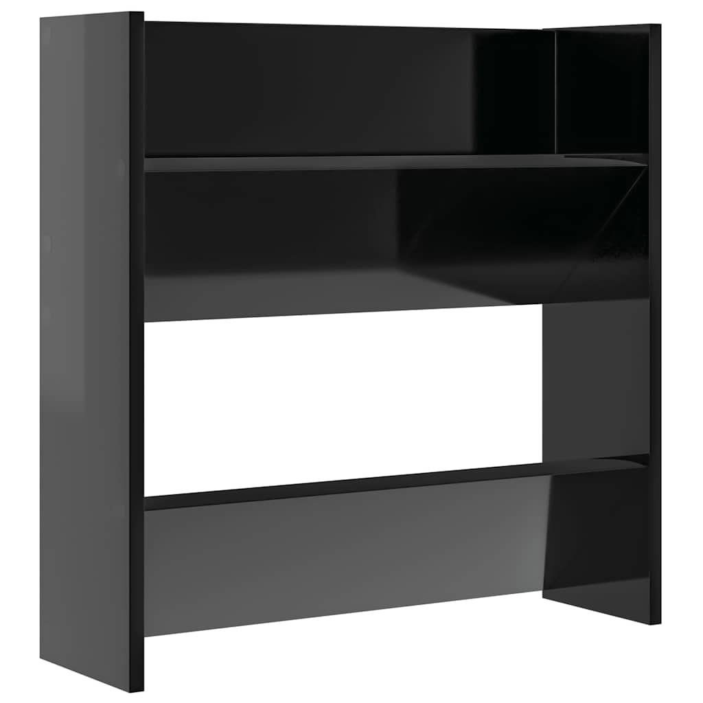 Wand-Schuhschränke 4 Stk. Hochglanz-Schwarz 60x18x60 cm