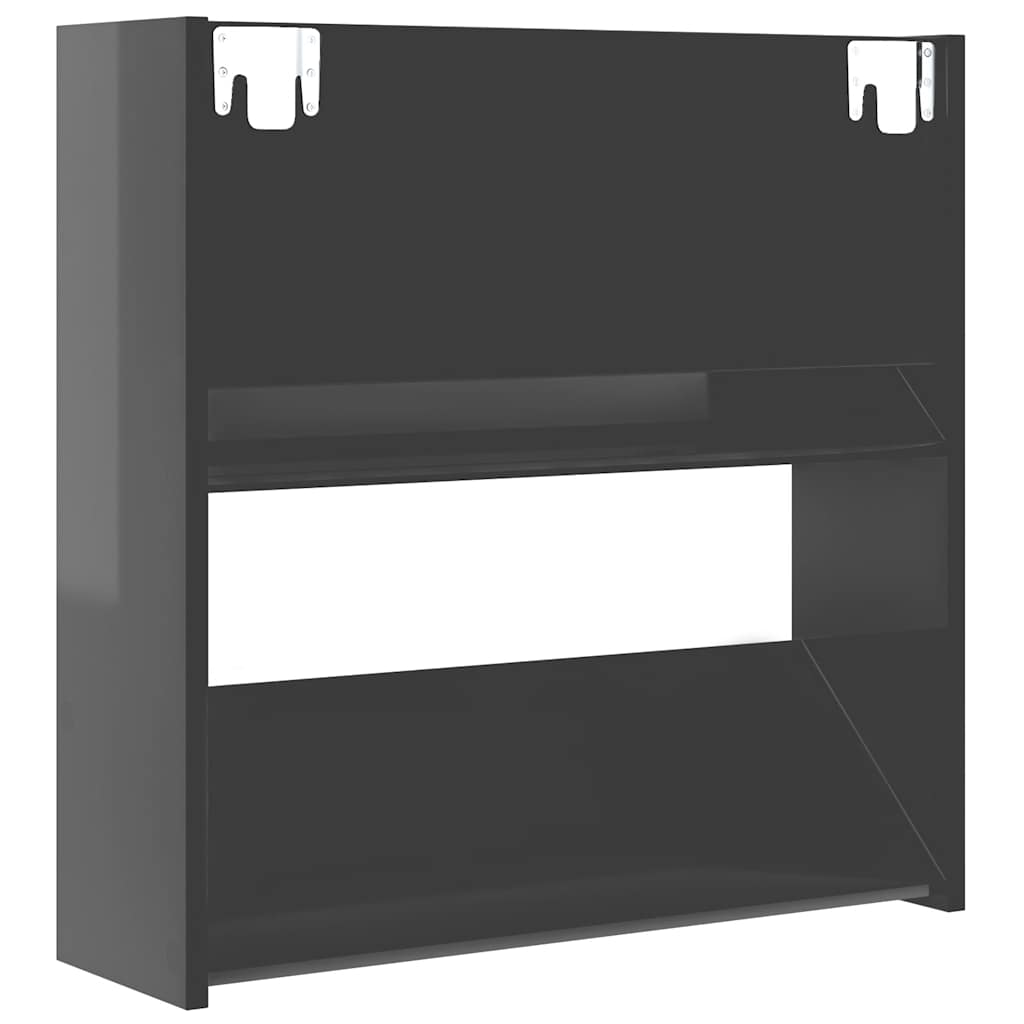 Wand-Schuhschrank Hochglanz-Grau 60x18x60 cm Holzwerkstoff