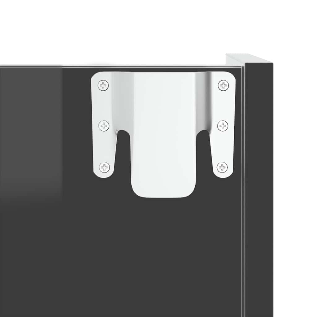 Wand-Schuhschrank Hochglanz-Grau 60x18x60 cm Holzwerkstoff