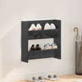 Wand-Schuhschrank Hochglanz-Grau 60x18x60 cm Holzwerkstoff