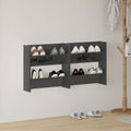 Wand-Schuhschränke 2 Stk. Hochglanz-Grau 60x18x60cm