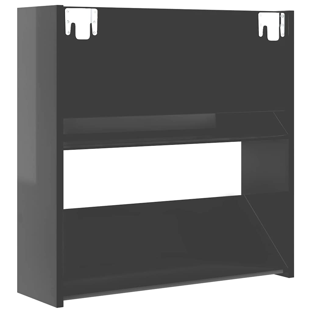 Wand-Schuhschränke 4 Stk. Hochglanz-Grau 60x18x60cm