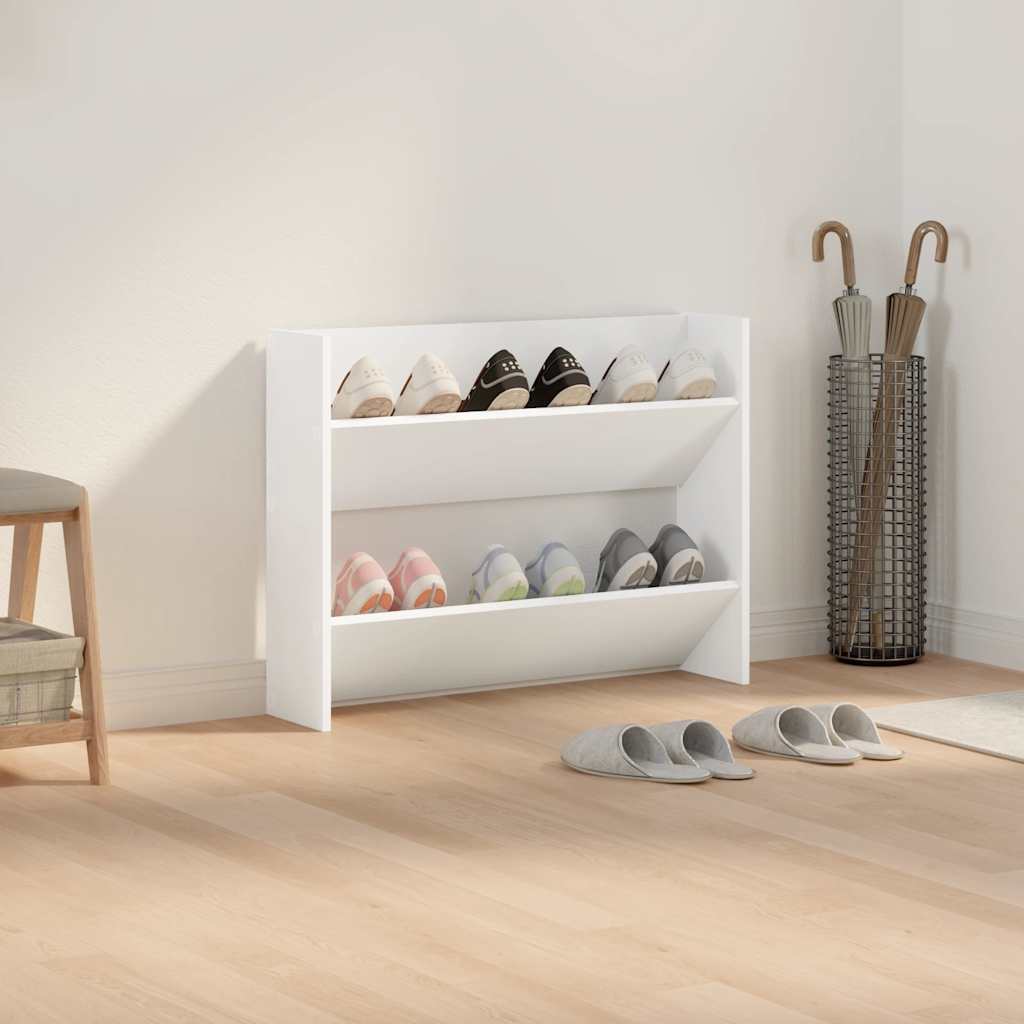 Wand-Schuhschrank Weiß 80x18x60 cm Holzwerkstoff