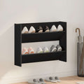 Wand-Schuhschrank Schwarz 80x18x60 cm Holzwerkstoff