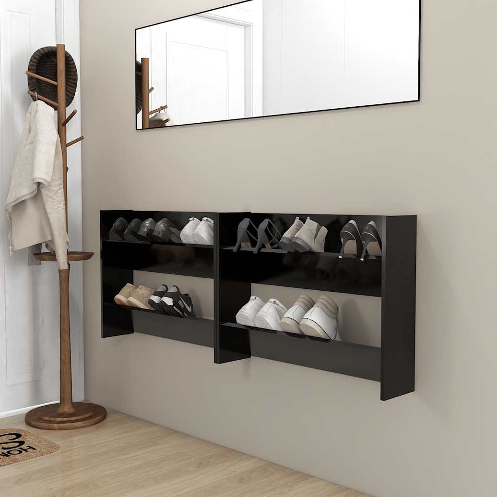 Wand-Schuhschrank Grau 80x18x60 cm Holzwerkstoff