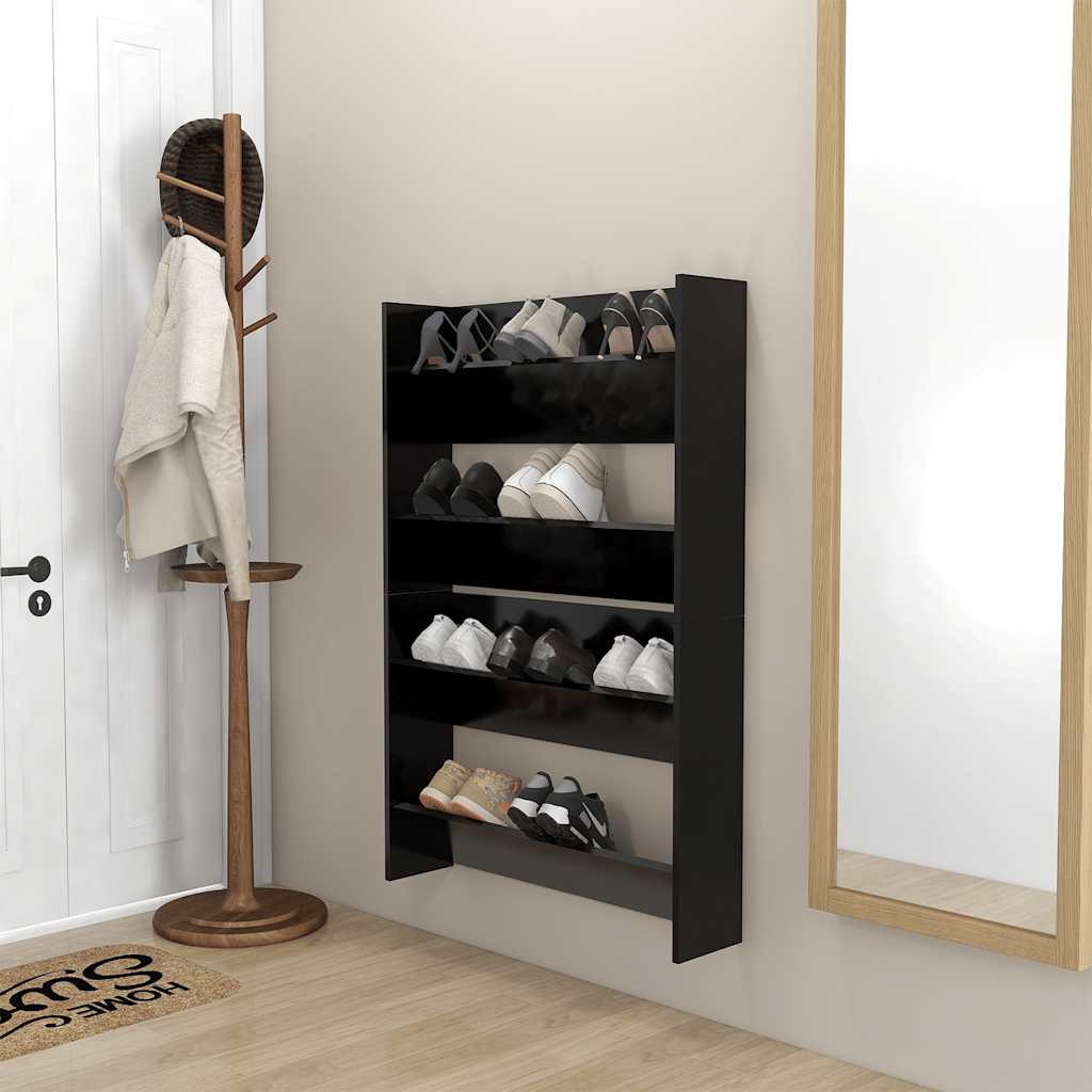 Wand-Schuhschrank Grau 80x18x60 cm Holzwerkstoff