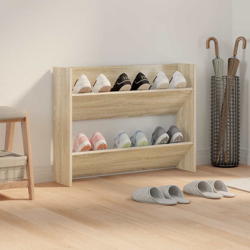 Wand-Schuhschrank Sonoma-Eiche 80x18x60 cm Holzwerkstoff