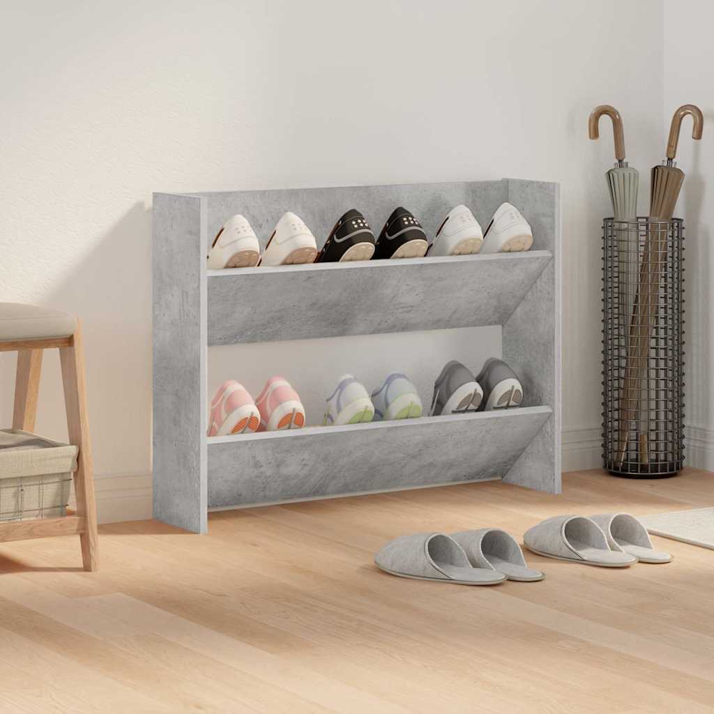 Wand-Schuhschrank Betongrau 80x18x60 cm Holzwerkstoff