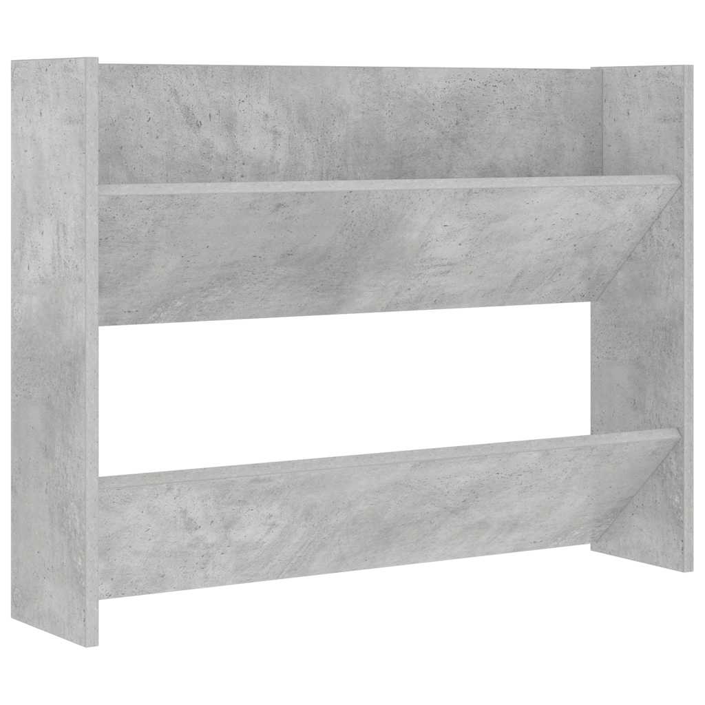Wand-Schuhschränke 2 Stk. Betongrau 80x18x60 cm Holzwerkstoff