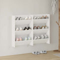 Wand-Schuhschränke 2 Stk. Weiß 60x18x90 cm Holzwerkstoff